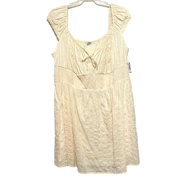 Old Navy Pullover Dress 2X Cream Spring Summer Vacation Cruisewear Cottagecore - Picture 1 of 7